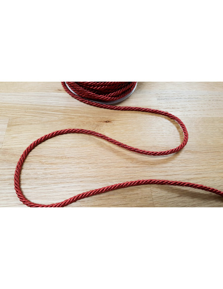 Cordelière, Ø4mm, bordeau