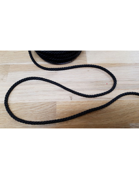 Cordelière, Ø4mm, noire