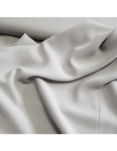 Tissu, Crêpe Mousseline Uni, Gris Clair, Laize 147 cm, 100% Polyester