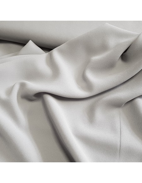 Tissu, Crêpe Mousseline Uni, Gris Clair, Laize 147 cm, 100% Polyester