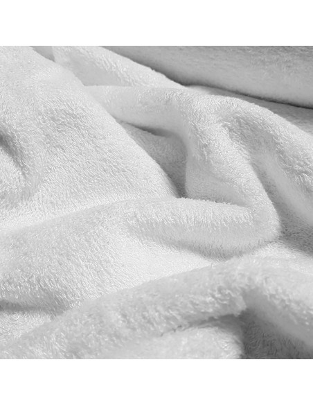 Tissu, Éponge de Bambou Bouclette, Blanc, Laize 150 cm, 90% Bambou 10% Polyester 510g/ml