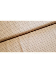 Popeline de coton, ronds, beige