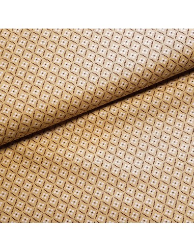 Tissu, Popeline de Coton Fleurie, Jaune Moutarde, Laize 148 cm, 100% Coton
