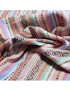Tissu, Voile de Coton Jacquard Rayures, Laize 135 cm, 100% Coton 2