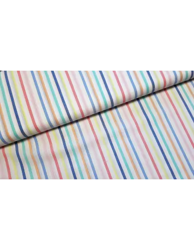 Voile de coton jacquard, rayures multicolores