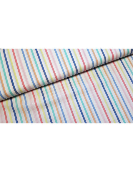 Voile de coton jacquard, rayures multicolores