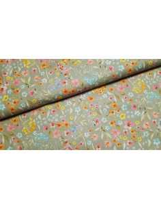 Popeline de coton, fleurs de printemps