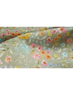 Popeline de coton, fleurs de printemps 2