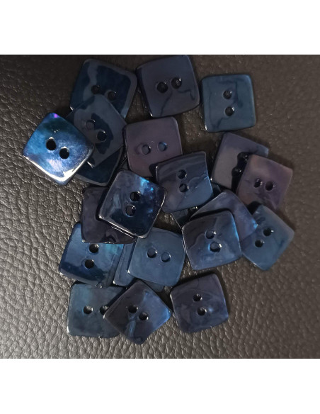 Bouton 2 trous, Ø 16mm, bleu