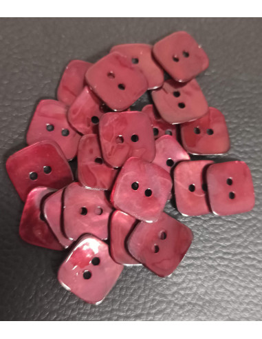 Bouton 2 trous, Ø 16 mm, bordeaux