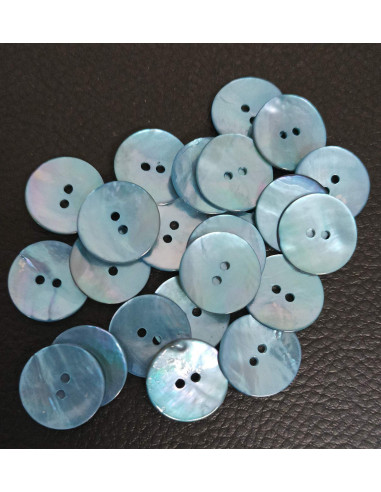 Bouton 2 trous, Ø 16 mm, bleu