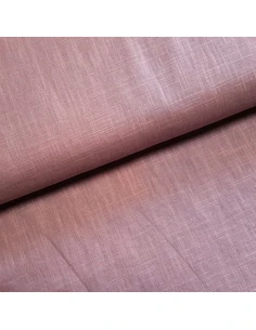 Tissu, Lin Lavé Uni, Rose Poudré, Laize 140 cm, 100% Lin 322g/m²