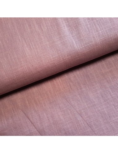 Tissu, Lin Lavé Uni, Rose Poudré, Laize 140 cm, 100% Lin 322g/m²