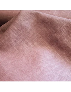 Tissu, Lin Lavé Uni, Rose Poudré, Laize 140 cm, 100% Lin 322g/m² 2