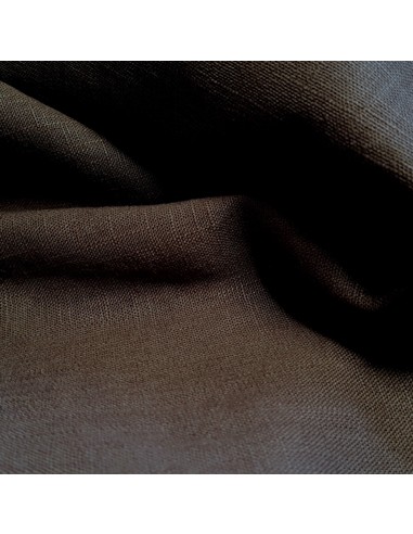 Tissu, Lin Lavé Uni, Marron Foncé, Laize 140 cm, 100% Lin 230g/m²