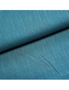 Tissu, Lin Lavé Uni, Bleu Pétrole, Laize 140 cm, 100% Lin 322g/m²