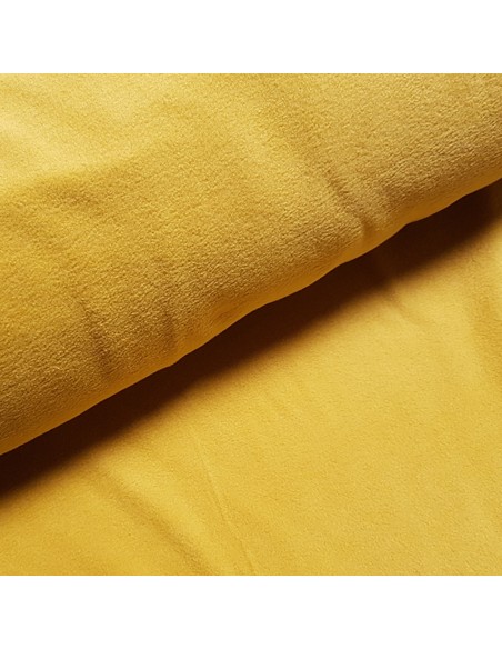 Tissu, Polaire Unie, Jaune Moutarde, Laize 145 cm, 100% Polyester