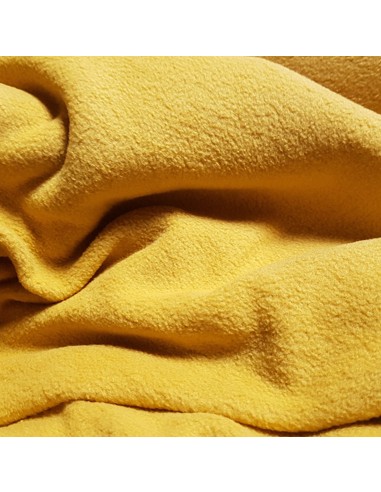 Tissu, Polaire Unie, Jaune Moutarde, Laize 145 cm, 100% Polyester
