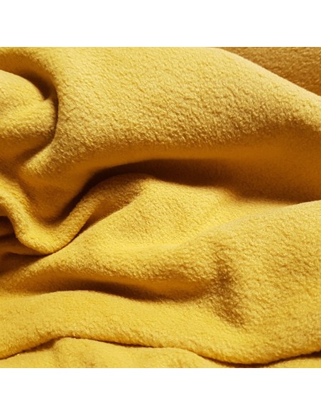 Tissu, Polaire Unie, Jaune Moutarde, Laize 145 cm, 100% Polyester