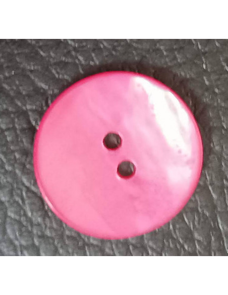 Bouton 2 trous, Ø 16 mm, nacre rose