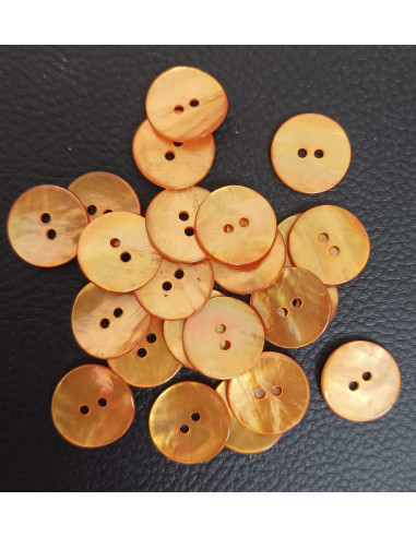 Bouton 2 trous, Ø 16 mm, orange