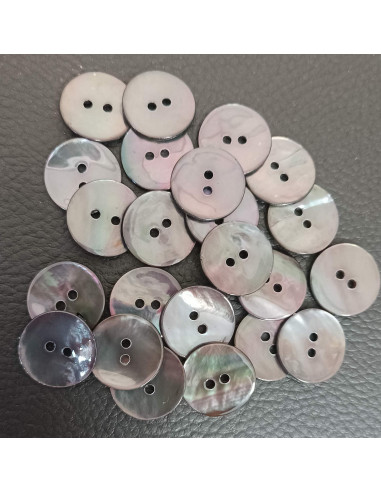 Bouton 2 trous, Ø 16 mm, gris