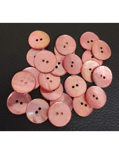 Bouton 2 trous, Ø 16 mm, rose