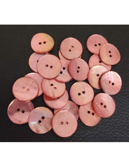 Bouton 2 trous, Ø 16 mm, rose