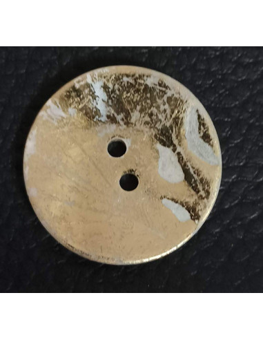 Bouton 2 trous, Ø 24 mm, doré