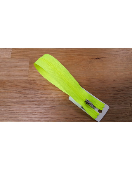 Fermeture Eclair Z51, Nylon, jaune fluo, 15 cm