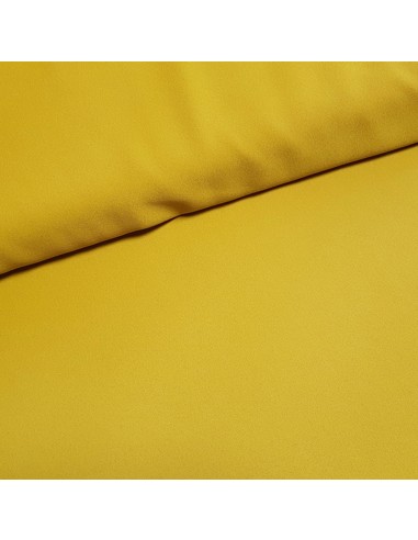 Tissu, Crêpe Mousseline Uni, Jaune Moutarde, Laize 147 cm, 100% Polyester 95g/m²
