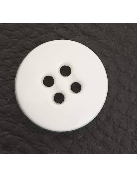 Bouton 4 trous, Ø 14 mm, blanc