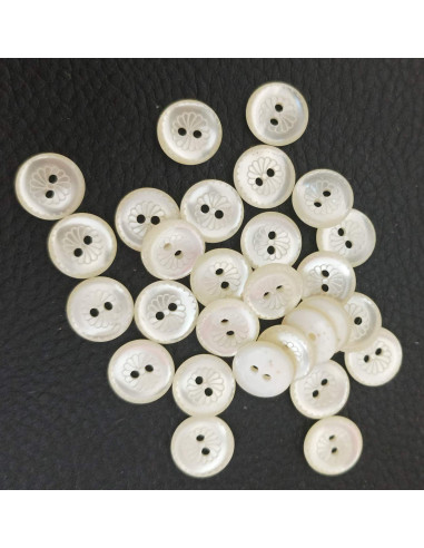 Bouton 2 trous, Ø 11 mm, blanc