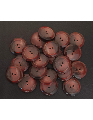 Bouton 2 trous, Ø 30 mm, marron