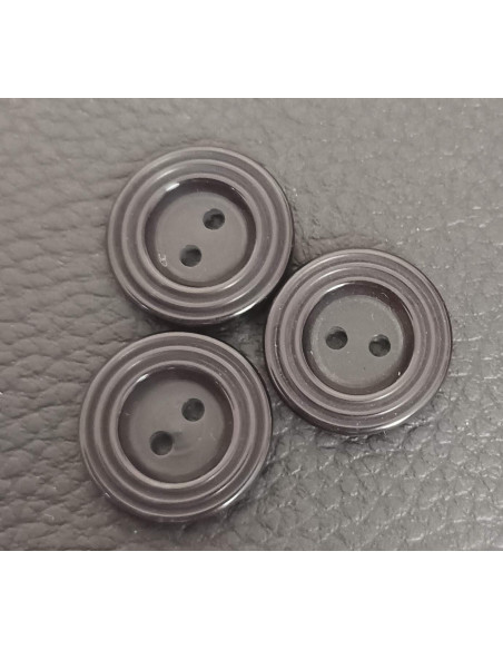 Bouton 2 trous, Ø 17mm, noir
