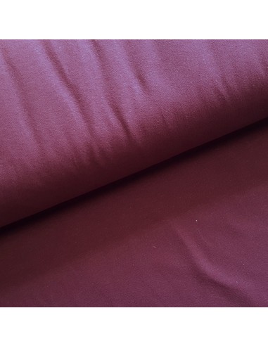 Tissu, Jersey de Coton Uni, Prune Intense, Laize 150 cm, Coton Stretch Bio Oeko-Tex
