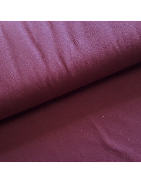 Tissu, Jersey de Coton Uni, Prune Intense, Laize 150 cm, Coton Stretch Bio Oeko-Tex