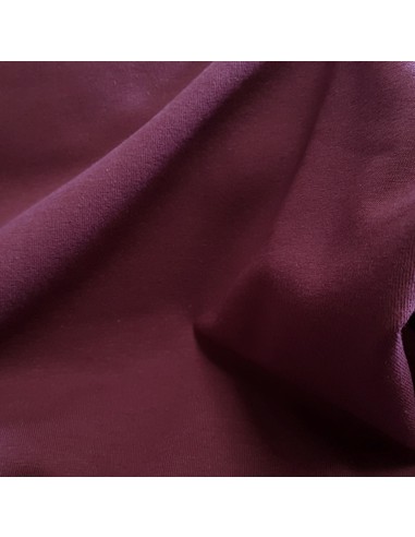Tissu, Jersey de Coton Uni, Prune Intense, Laize 150 cm, Coton Stretch Bio Oeko-Tex