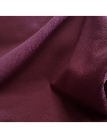 Tissu, Jersey de Coton Uni, Prune Intense, Laize 150 cm, Coton Stretch Bio Oeko-Tex