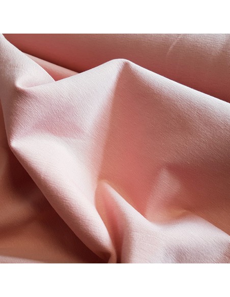 Tissu, Jersey de Coton Uni, Rose Clair, Laize 150 cm, Coton Bio Stretch Oeko-Tex