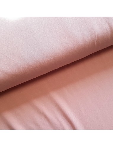 Tissu, Jersey de Coton Uni, Rose Clair, Laize 150 cm, Coton Bio Stretch Oeko-Tex
