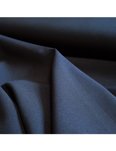 Tissu, Crêpe Léger Uni, Bleu Marine, Laize 147 cm, 100% Polyester