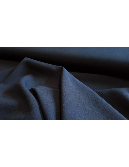 Crêpe léger uni, bleu marine