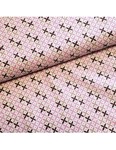 Tissu, Cretonne de Coton Croix, Mauve, Laize 150 cm, 100% Coton