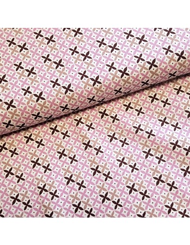 Tissu, Cretonne de Coton Croix, Mauve, Laize 150 cm, 100% Coton