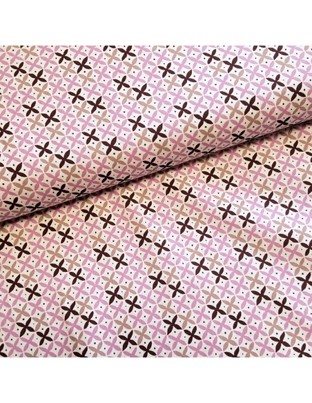 Tissu, Cretonne de Coton Croix, Mauve, Laize 150 cm, 100% Coton
