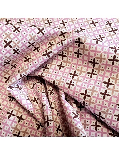 Tissu, Cretonne de Coton Croix, Mauve, Laize 150 cm, 100% Coton