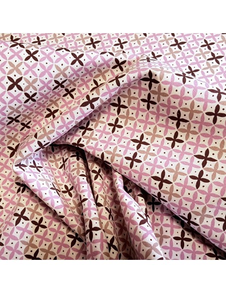 Tissu, Cretonne de Coton Croix, Mauve, Laize 150 cm, 100% Coton