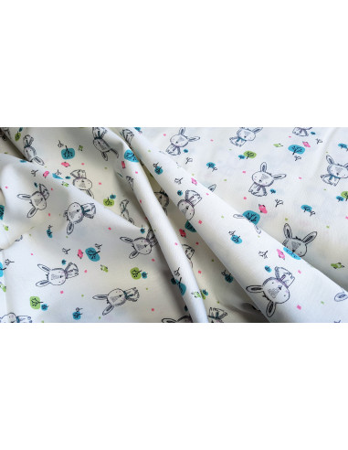 Cretonne de coton, lapins