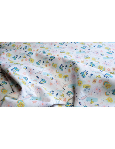 Cretonne de coton, plage